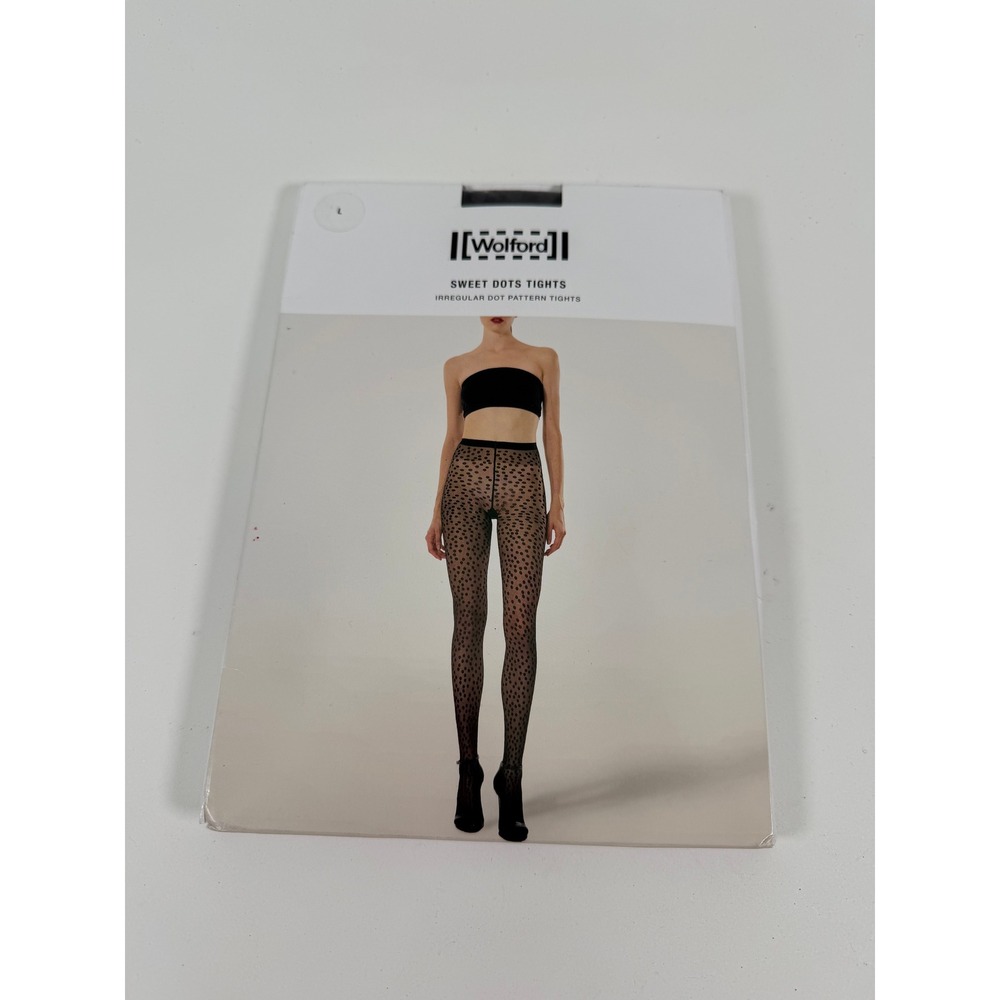 Wolford Sweet Dots Tights Wild Plum Irregular Dot Pattern 20 Denier Matte Large